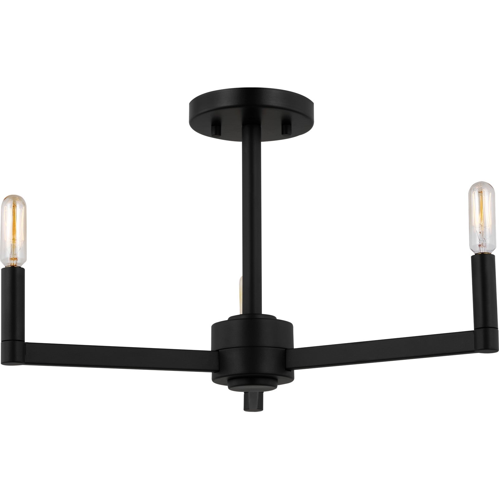 Fullton Semi Flush Mount in Chrome with No Shade - Visual Comfort Ceiling Lights
