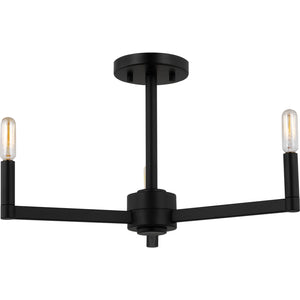 Fullton Semi Flush Mount in Chrome with No Shade - Visual Comfort Ceiling Lights