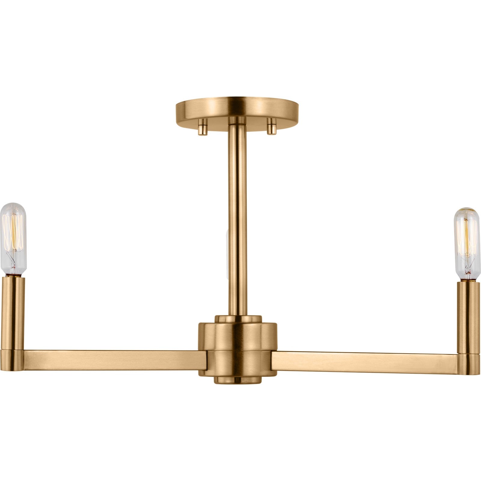 Fullton Semi Flush Mount in Chrome with No Shade - Visual Comfort Ceiling Lights