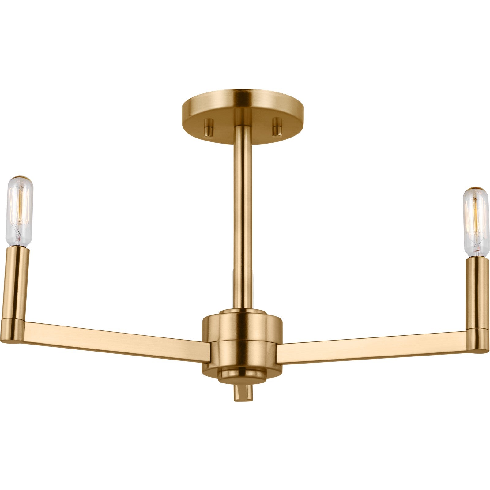 Fullton Semi Flush Mount in Chrome with No Shade - Visual Comfort Ceiling Lights
