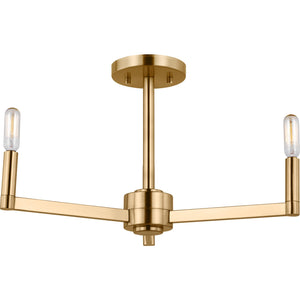 Fullton Semi Flush Mount in Chrome with No Shade - Visual Comfort Ceiling Lights