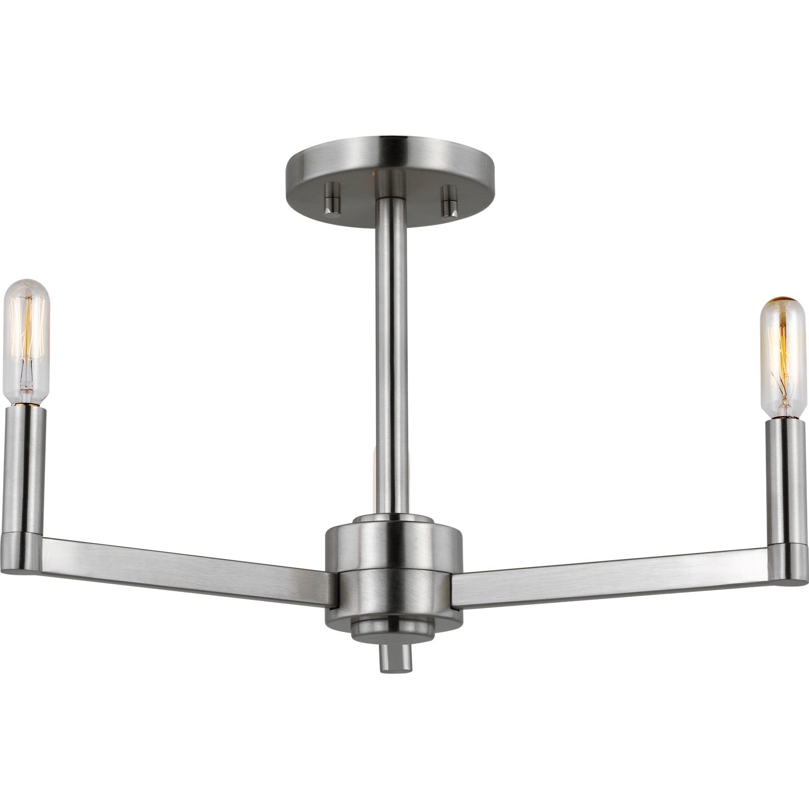 Fullton Semi Flush Mount in Chrome with No Shade - Visual Comfort Ceiling Lights