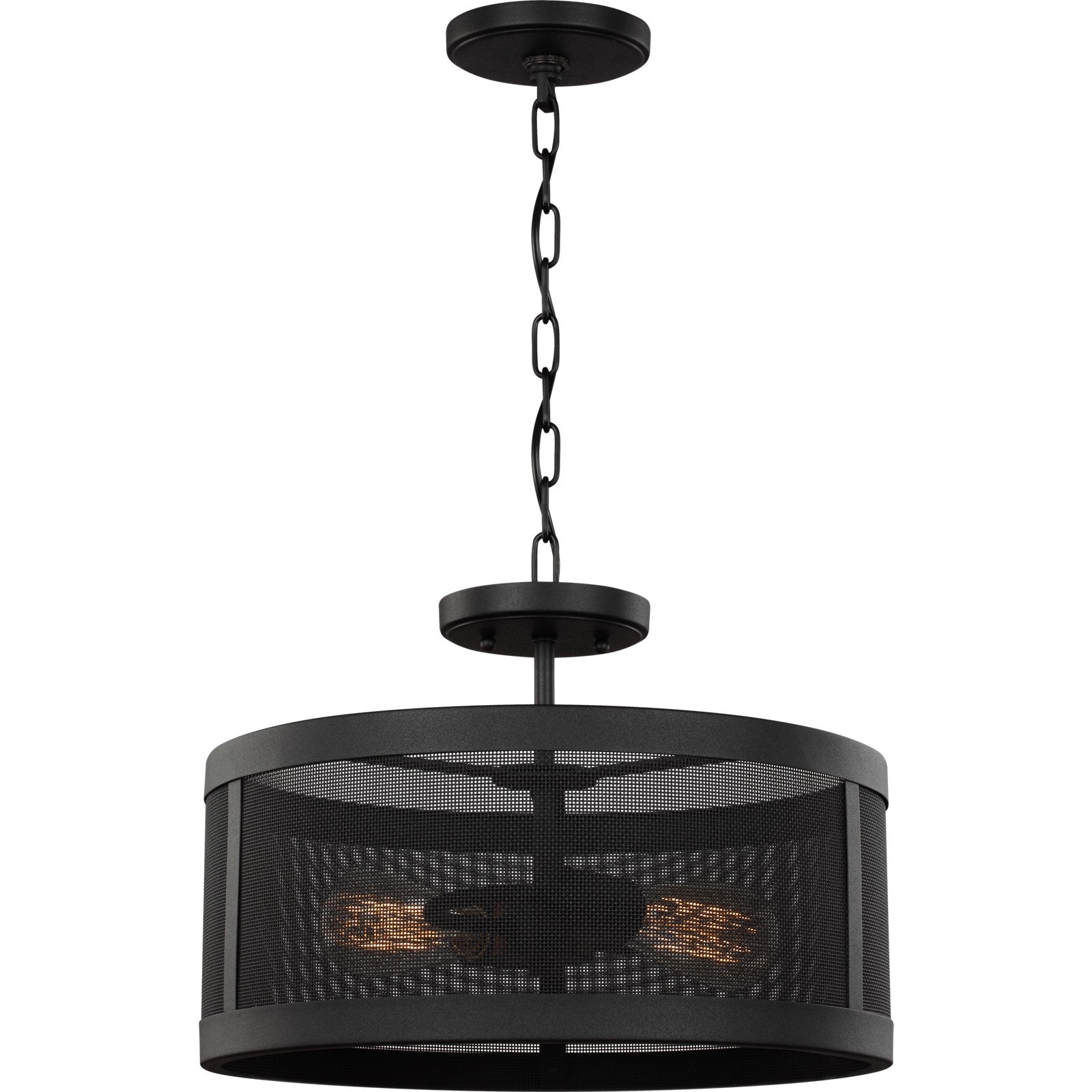 Gereon Two Light Semi-Flush Convertible Pendant in Black - Visual Comfort Ceiling Lights