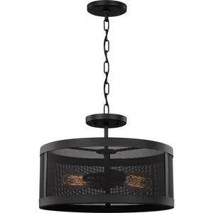 Gereon Two Light Semi-Flush Convertible Pendant in Black - Visual Comfort Ceiling Lights