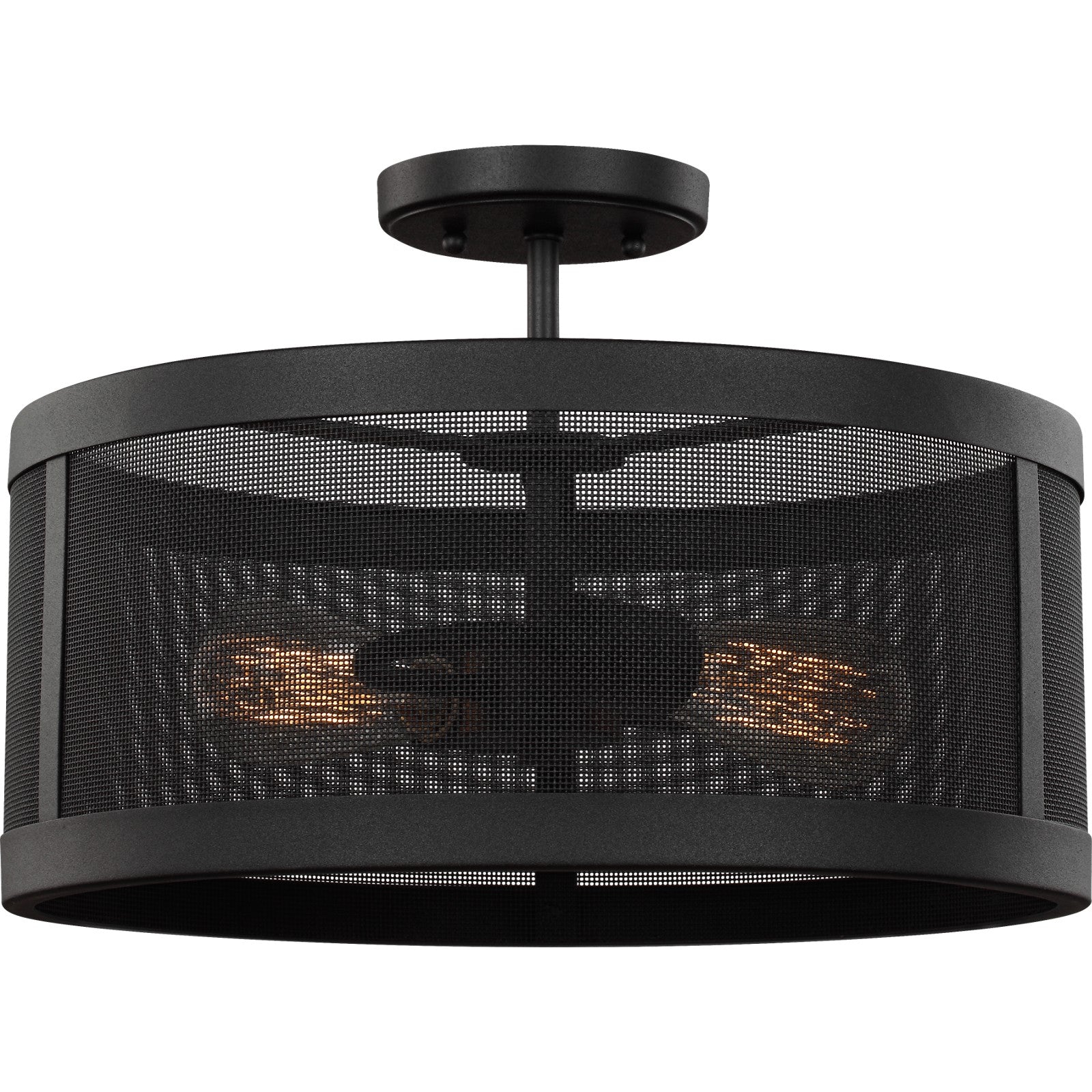 Gereon Two Light Semi-Flush Convertible Pendant in Black - Visual Comfort Ceiling Lights