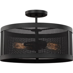 Gereon Two Light Semi-Flush Convertible Pendant in Black - Visual Comfort Ceiling Lights
