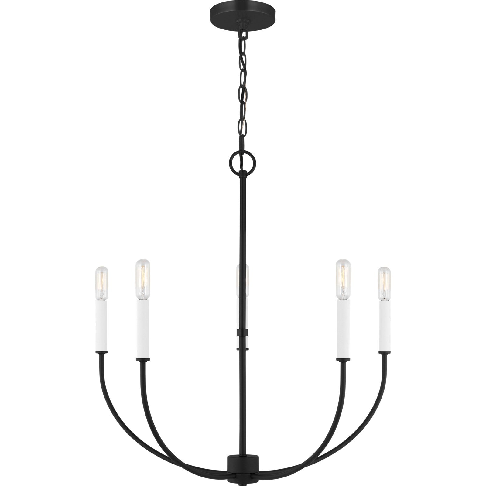 Greenwich 5-Light Chandelier in Midnight Black - Visual Comfort Ceiling Lights