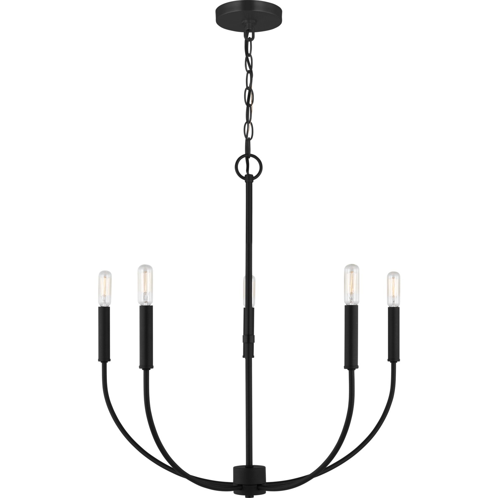 Greenwich 5-Light Chandelier in Midnight Black - Visual Comfort Ceiling Lights