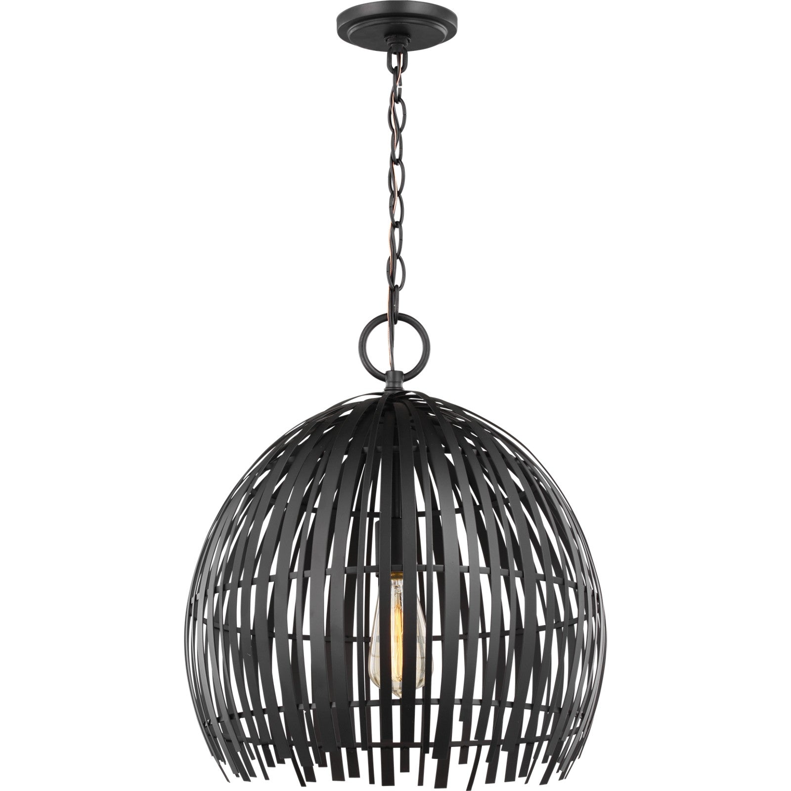 Hanalei Medium Pendant in Washed Pine - Visual Comfort Ceiling Lights