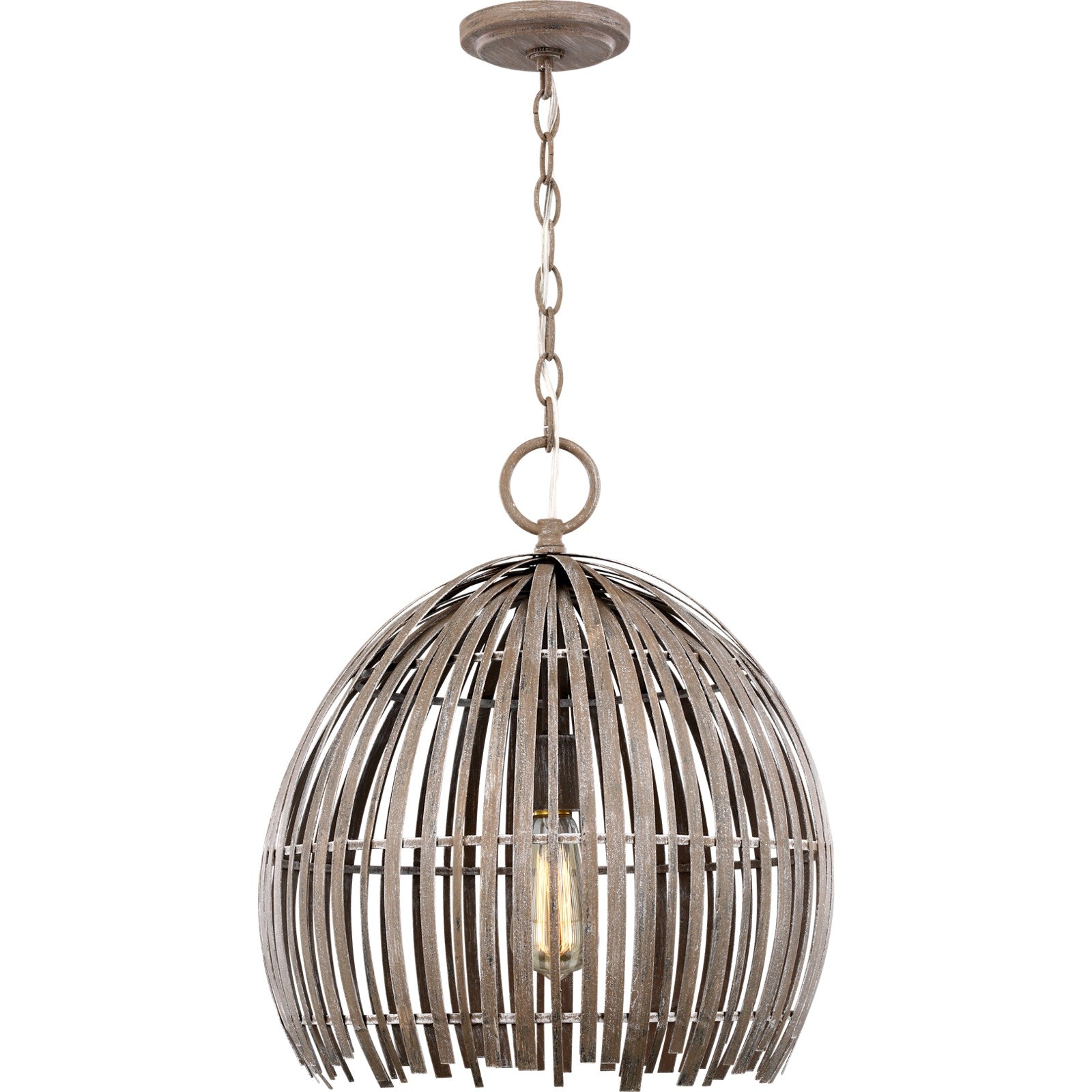 Hanalei Medium Pendant in Washed Pine - Visual Comfort Ceiling Lights