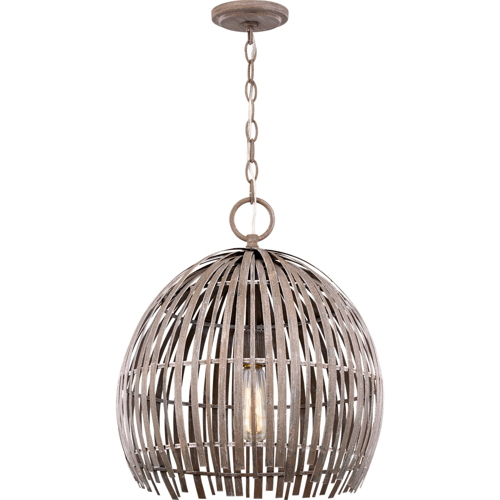 Hanalei Medium Pendant in Washed Pine - Visual Comfort Ceiling Lights