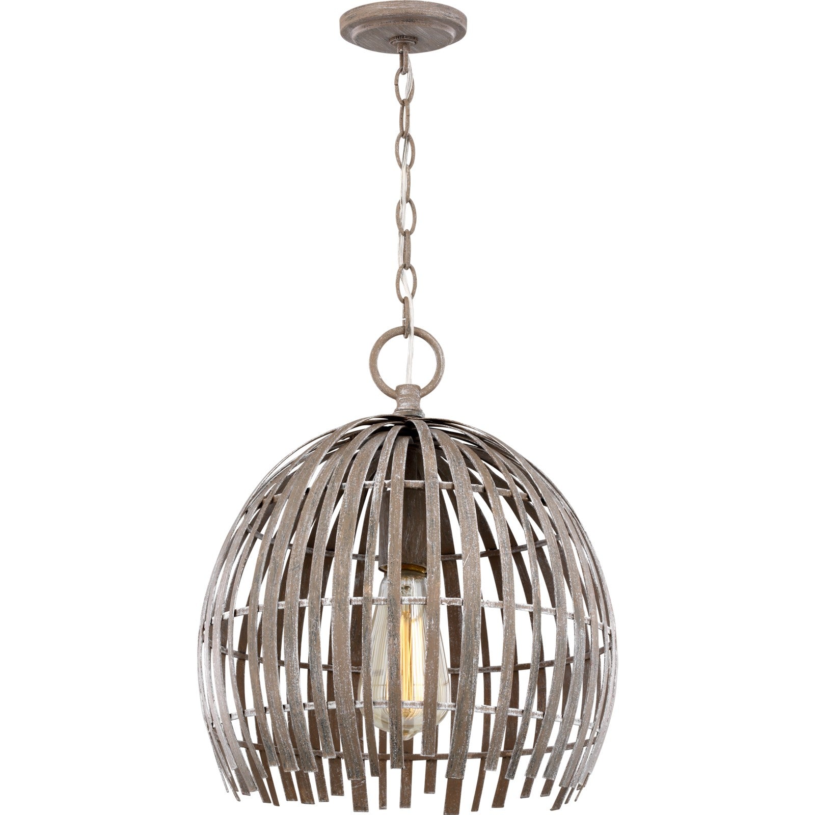 Hanalei Small Pendant in Washed Pine - Visual Comfort Ceiling Lights