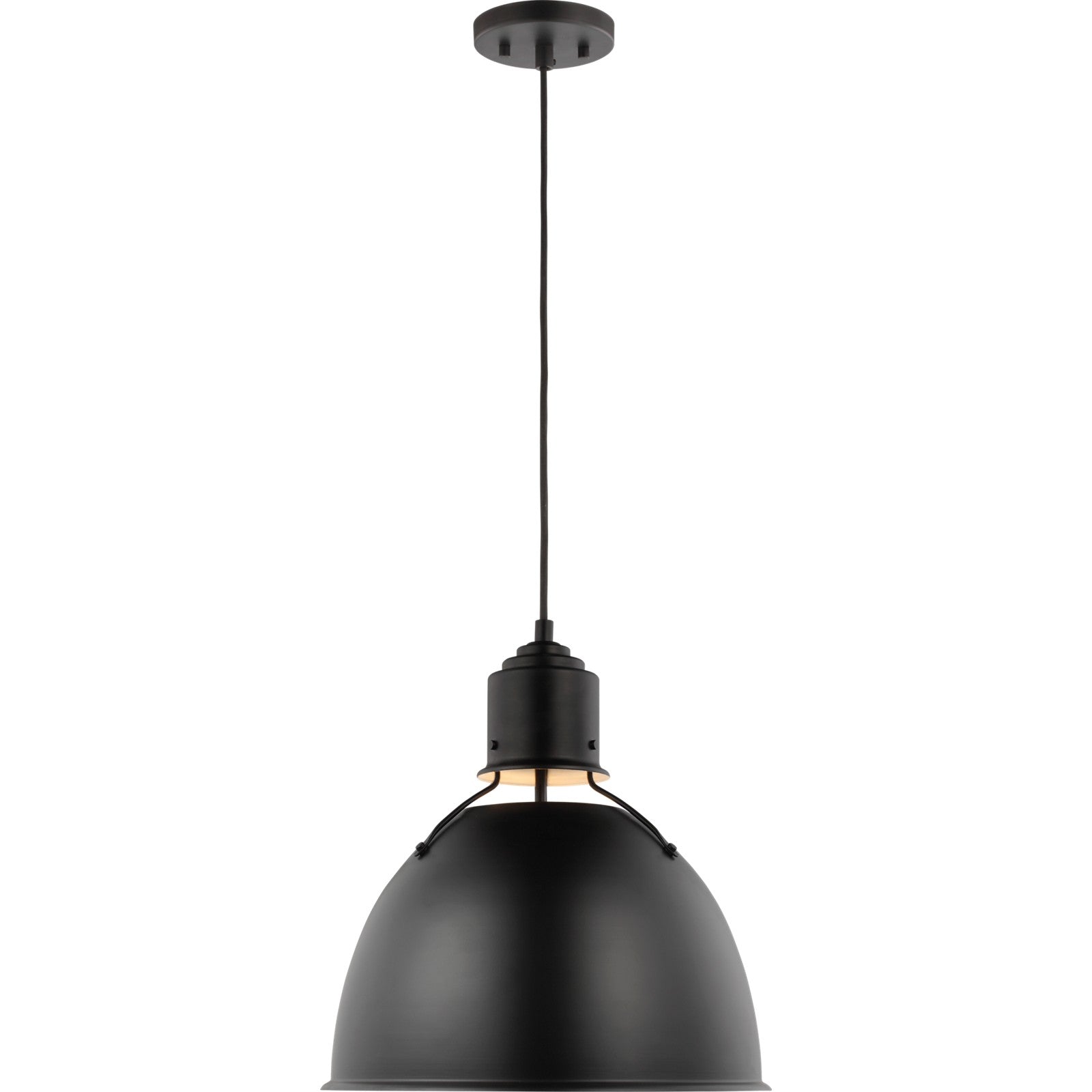 Huey One Light Medium Pendant Midnight Black - Visual Comfort Ceiling Lights