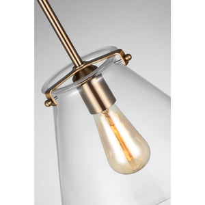 Kate One Light Cone Pendant Satin Brass - Visual Comfort Ceiling Lights