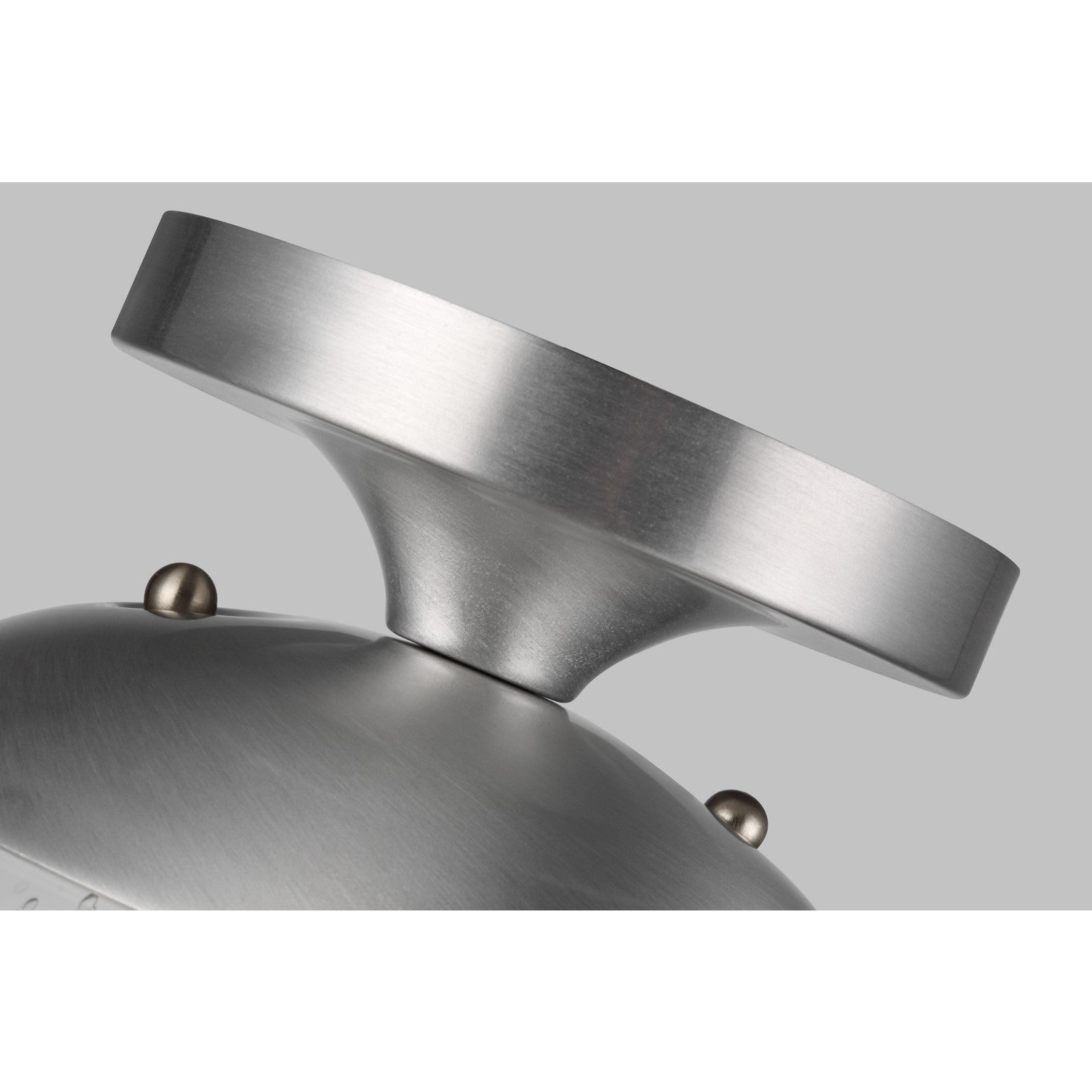 Leo Hanging Globe Flush Mount in Satin Aluminum with Smooth White Glass - Visual Comfort Ceiling Lights