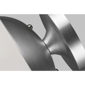 Leo Hanging Globe Flush Mount in Satin Aluminum with Smooth White Glass - Visual Comfort Ceiling Lights