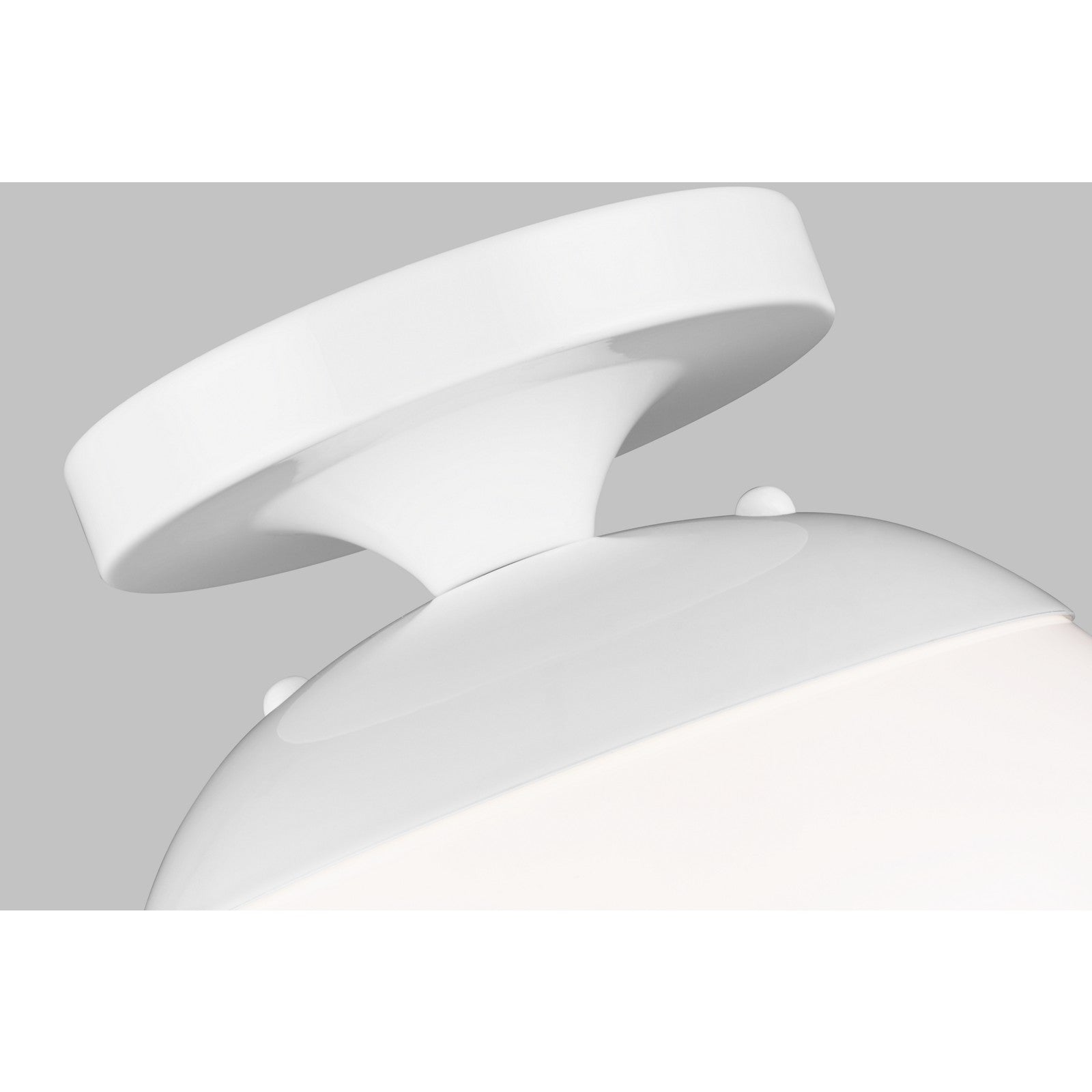 Leo Hanging Globe Flush Mount in Satin Aluminum with Smooth White Glass - Visual Comfort Ceiling Lights