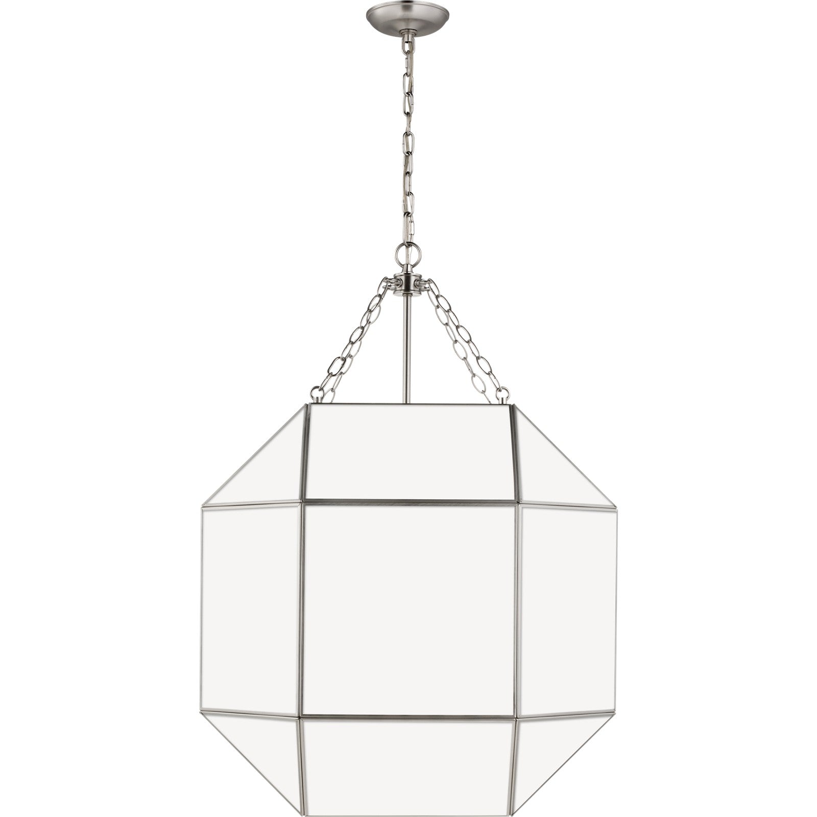 Morrison Large Lantern in Satin Brass and Clear Glass - Visual Comfort Ceiling Lights