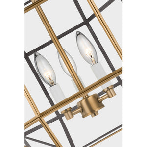 Morrison Small Lantern in Satin Brass with Clear Glass - Visual Comfort Ceiling Lights