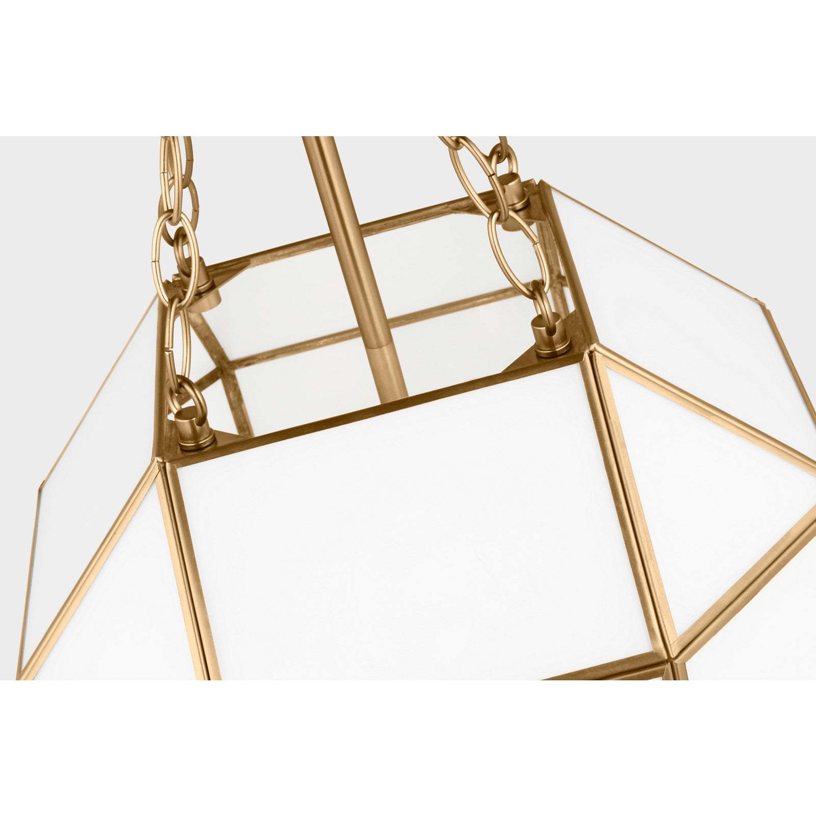 Morrison Small Lantern in Satin Brass with Clear Glass - Visual Comfort Ceiling Lights