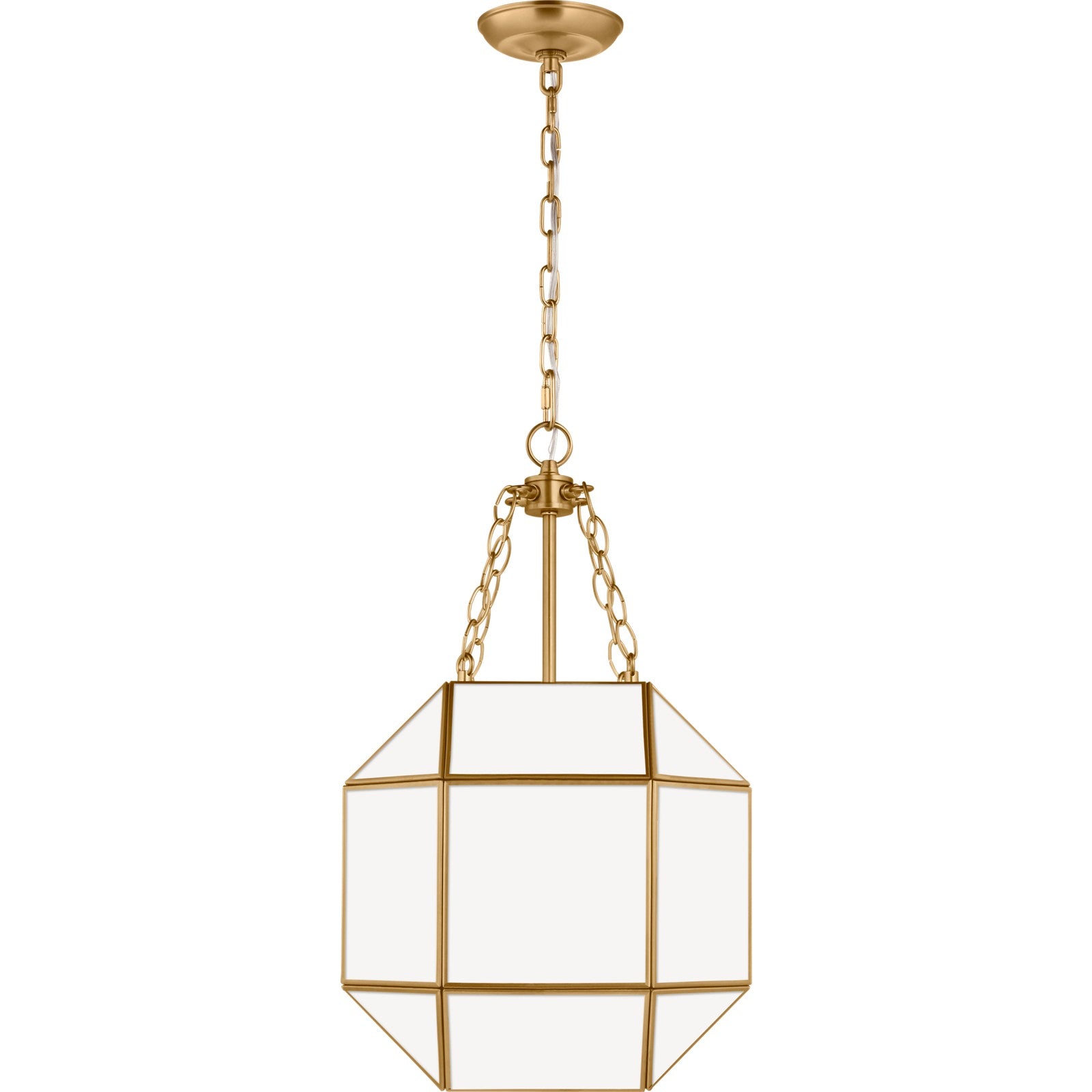 Morrison Small Lantern in Satin Brass with Clear Glass - Visual Comfort Ceiling Lights
