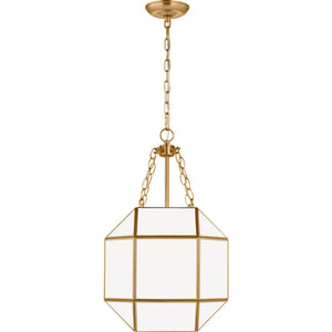 Morrison Small Lantern in Satin Brass with Clear Glass - Visual Comfort Ceiling Lights
