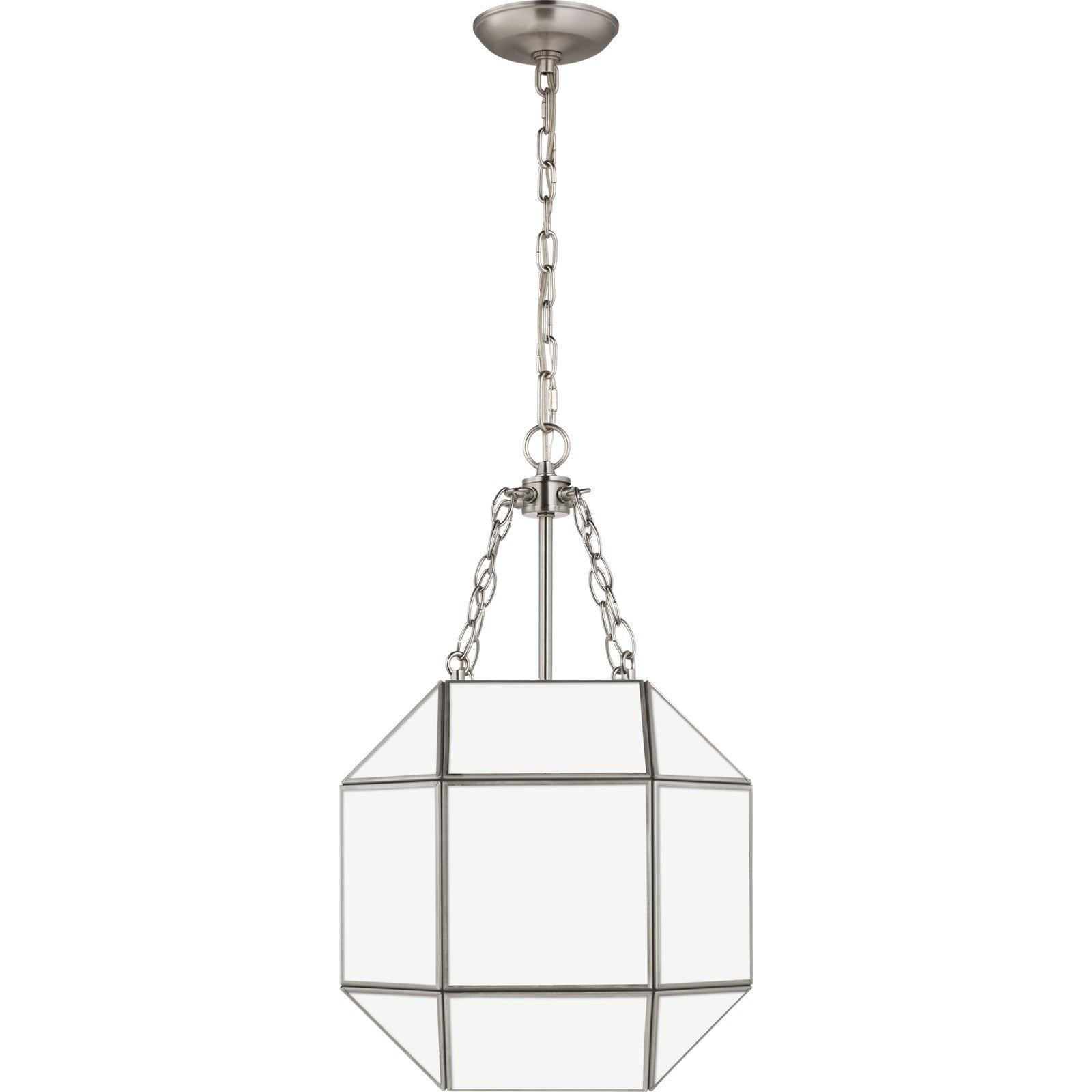 Morrison Small Lantern in Satin Brass with Clear Glass - Visual Comfort Ceiling Lights