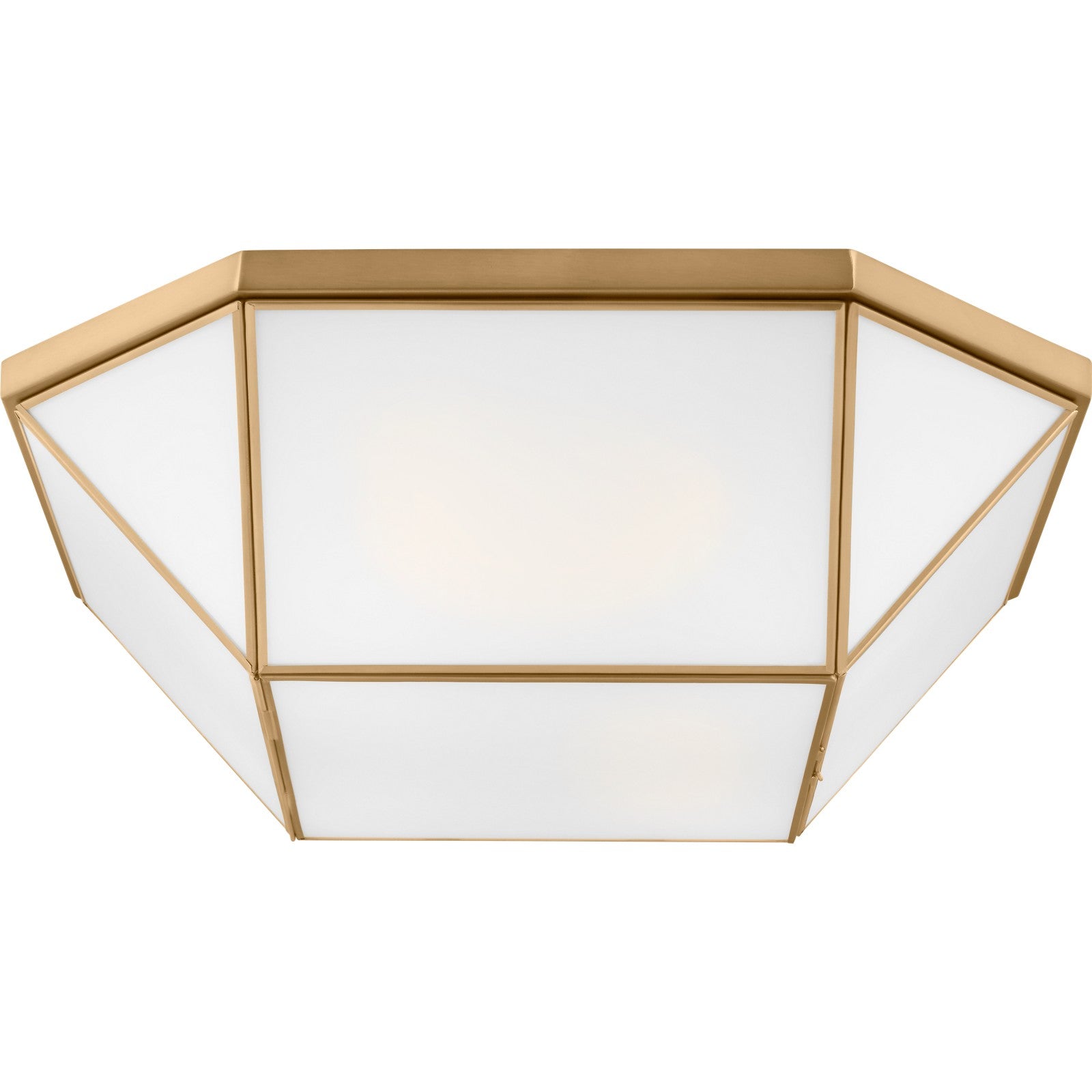 Morrison Four Light Flush Mount Satin Brass - Visual Comfort Ceiling Lights