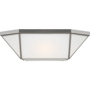 Morrison Four Light Flush Mount Satin Brass - Visual Comfort Ceiling Lights