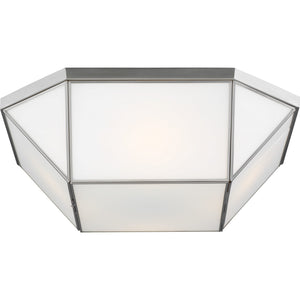 Morrison Four Light Flush Mount Satin Brass - Visual Comfort Ceiling Lights
