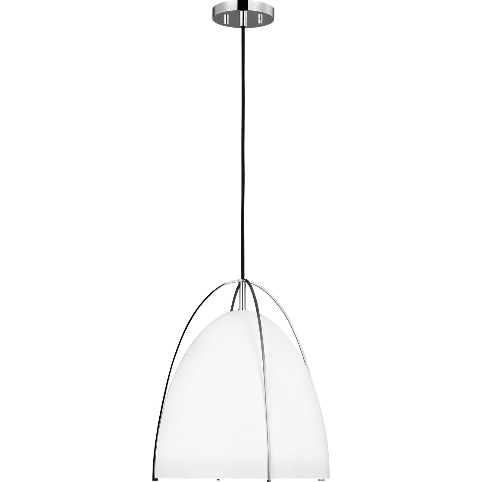 Norman Medium Pendant in Satin Brass with Midnight Black Steel Shade - Visual Comfort Ceiling Lights