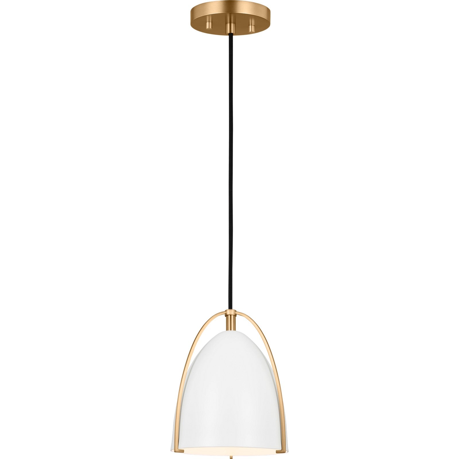 Norman Mini Pendant in Chrome with Midnight Black Steel Shade - Visual Comfort Ceiling Lights
