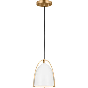 Norman Mini Pendant in Chrome with Midnight Black Steel Shade - Visual Comfort Ceiling Lights