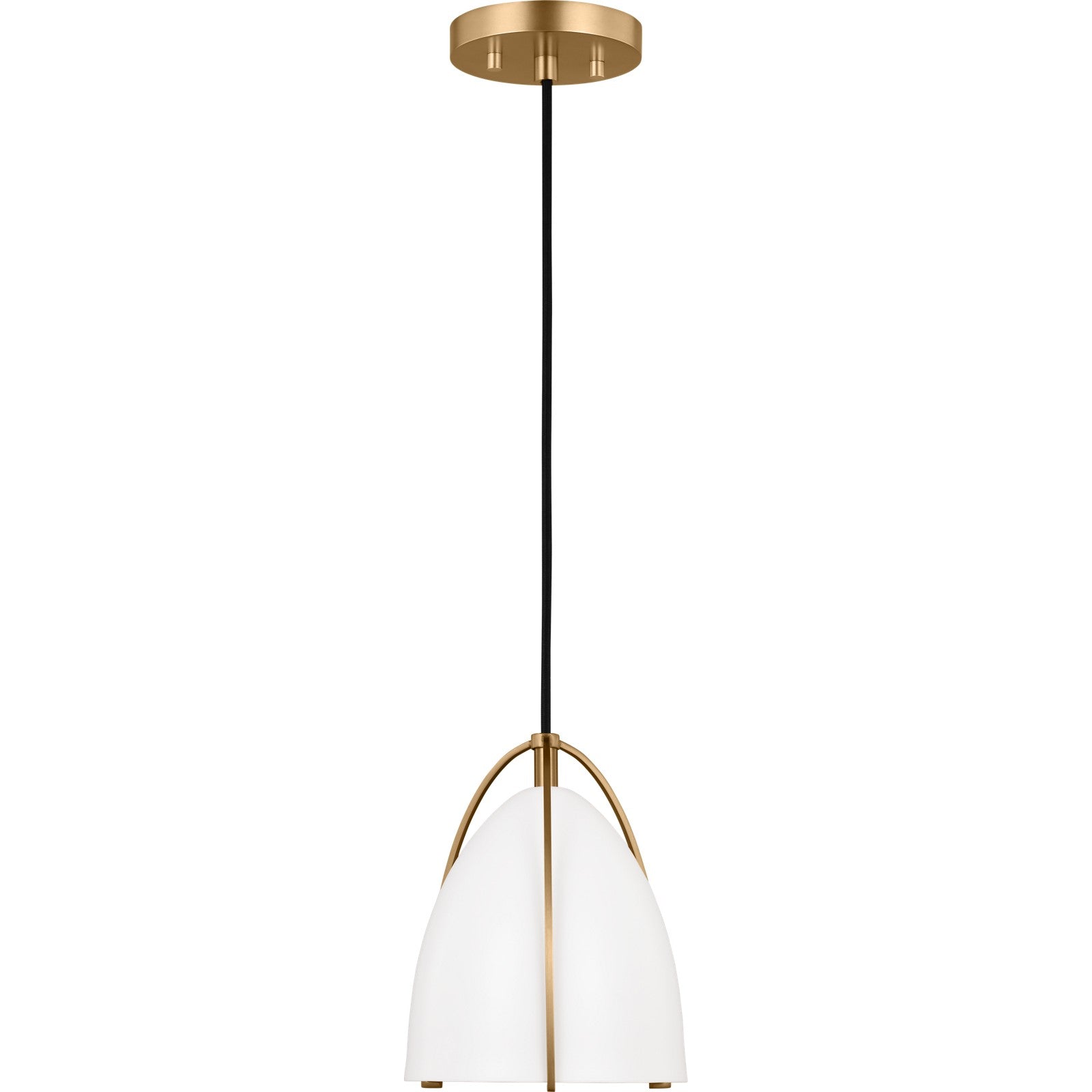 Norman Mini Pendant in Chrome with Midnight Black Steel Shade - Visual Comfort Ceiling Lights