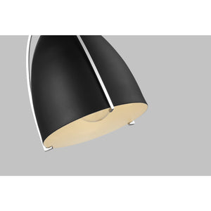 Norman 1-Light Bath Sconce in Chrome with Midnight Black Steel Shade - Visual Comfort Wall Lights
