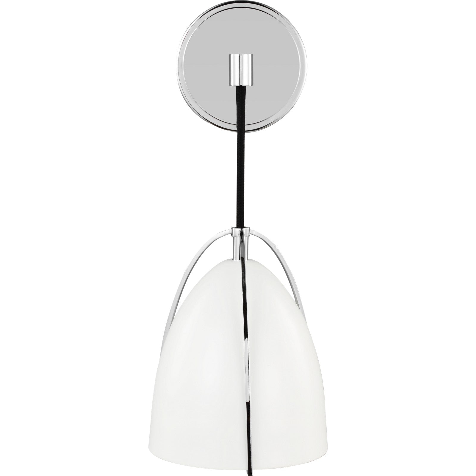 Norman 1-Light Bath Sconce in Chrome with Midnight Black Steel Shade - Visual Comfort Wall Lights