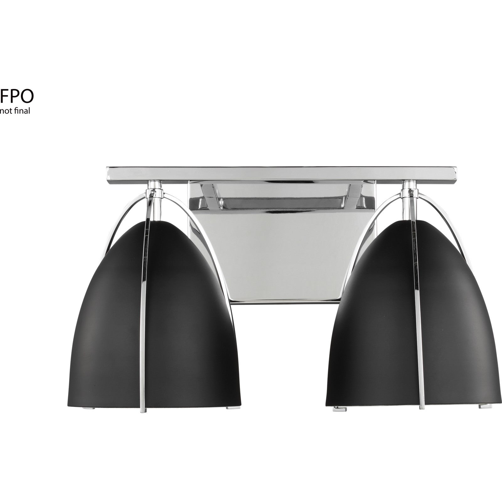 Norman 2-Light Bath Sconce in Chrome with Midnight Black Steel Shades - Visual Comfort Wall Lights