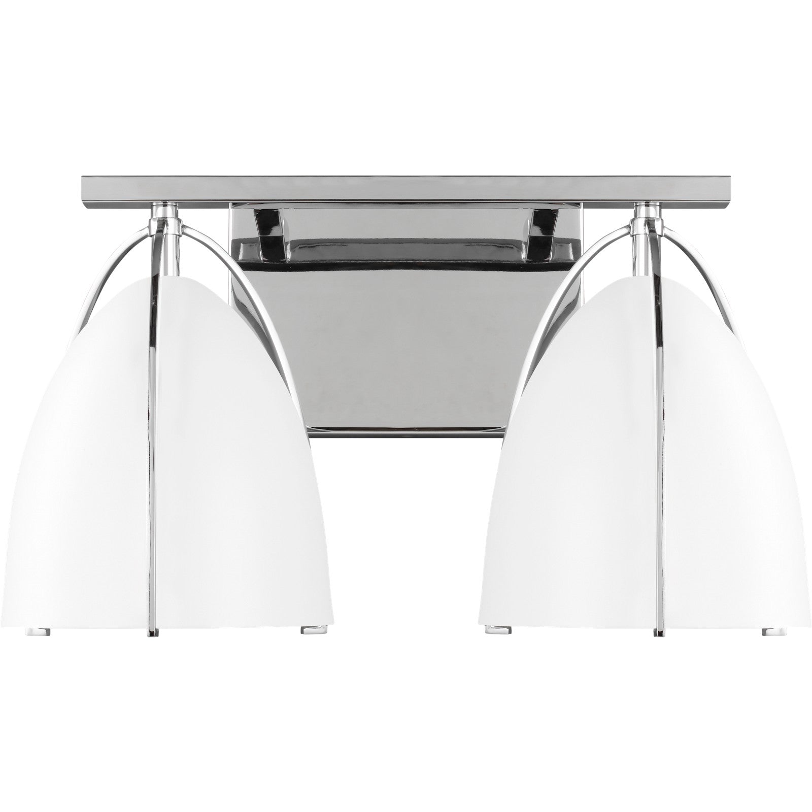 Norman 2-Light Bath Sconce in Chrome with Midnight Black Steel Shades - Visual Comfort Wall Lights
