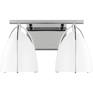 Norman 2-Light Bath Sconce in Chrome with Midnight Black Steel Shades - Visual Comfort Wall Lights