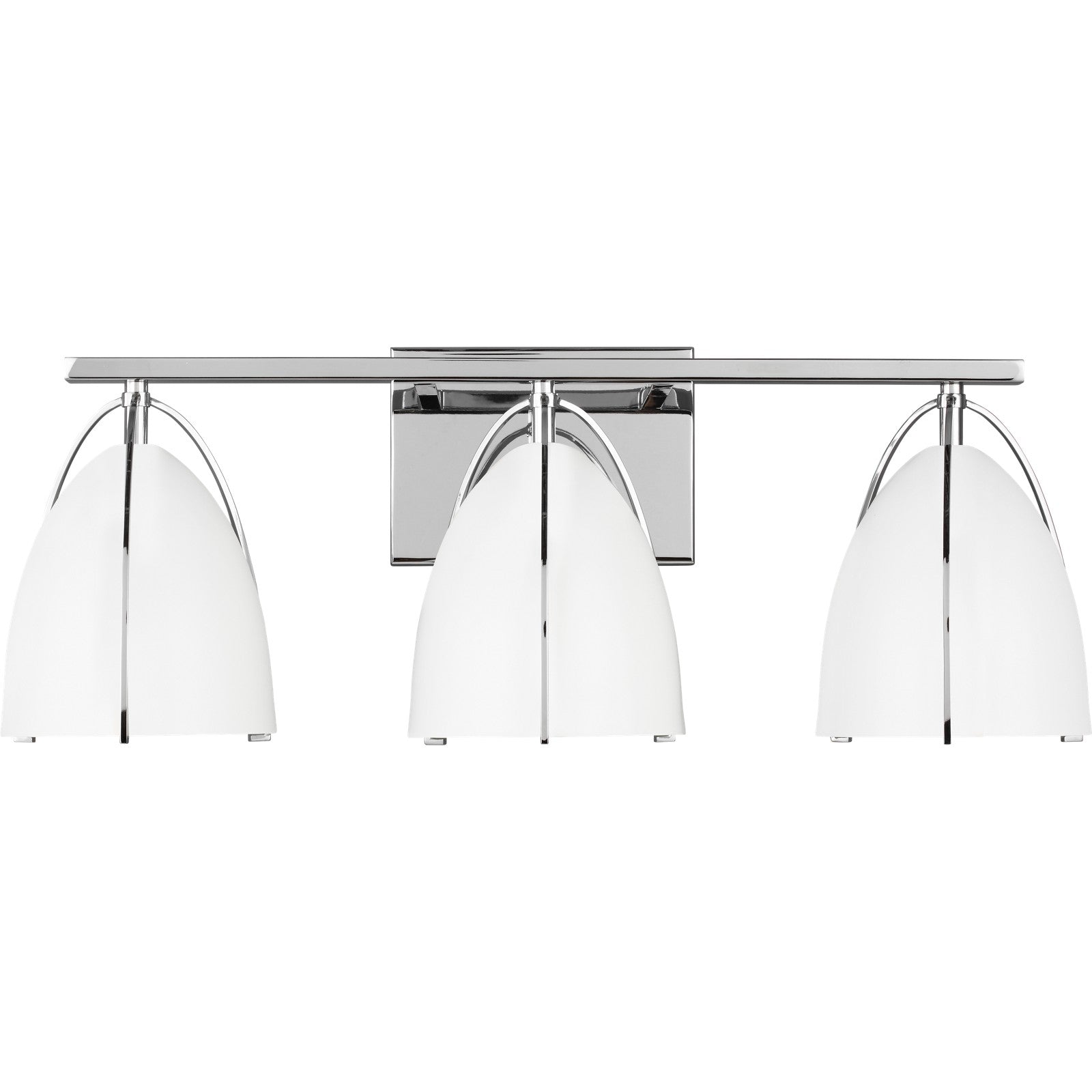 Norman 3-Light Bath Sconce in Chrome with Midnight Black Steel Shades - Visual Comfort Wall Lights