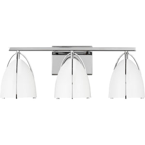 Norman 3-Light Bath Sconce in Chrome with Midnight Black Steel Shades - Visual Comfort Wall Lights