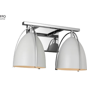 Norman 2-Light Bath Sconce in Chrome with Midnight Black Steel Shades - Visual Comfort Wall Lights
