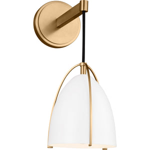 Norman 1-Light Bath Sconce in Chrome with Midnight Black Steel Shade - Visual Comfort Wall Lights