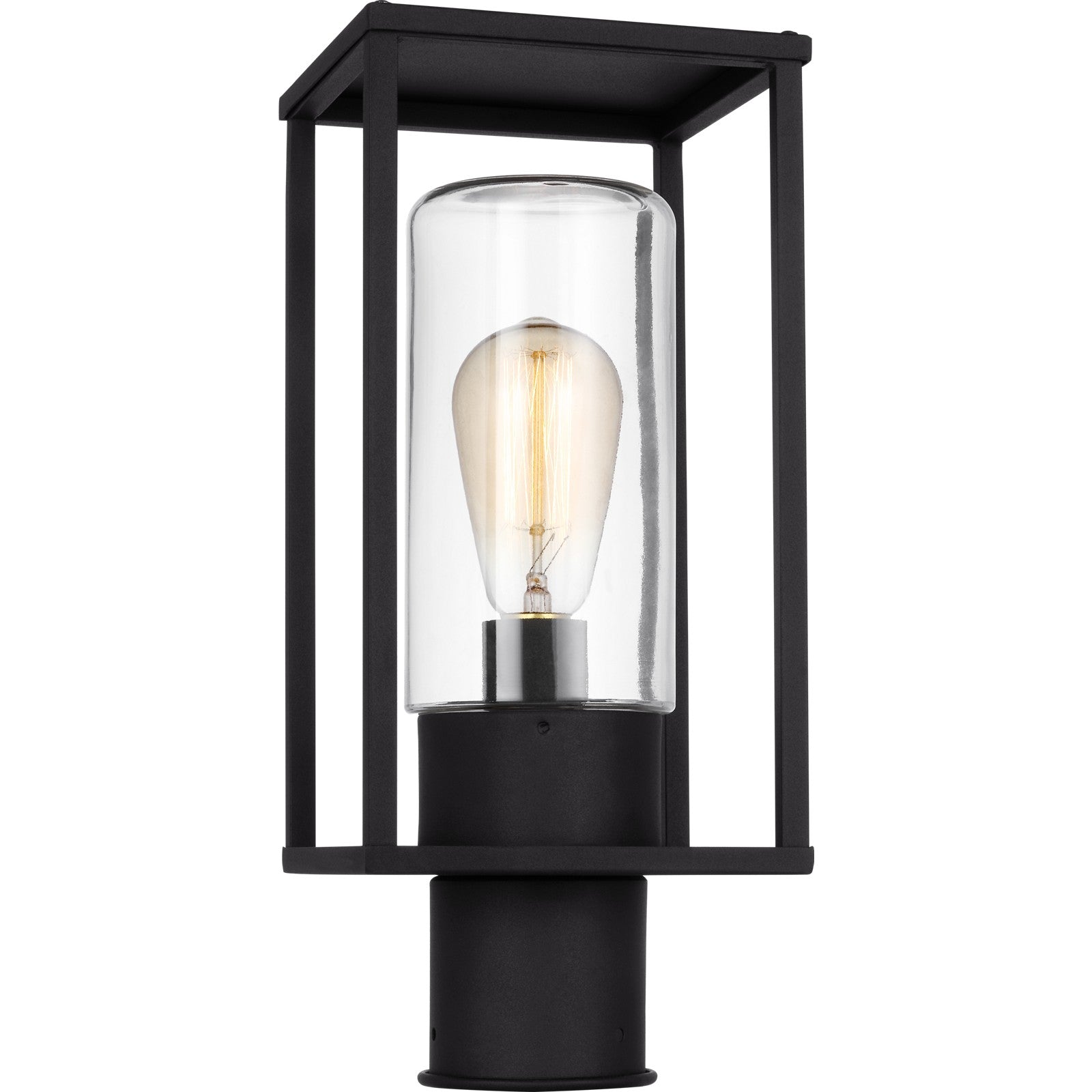 Vado One Light Outdoor Post Lantern Black - Visual Comfort Outdoor Lighting