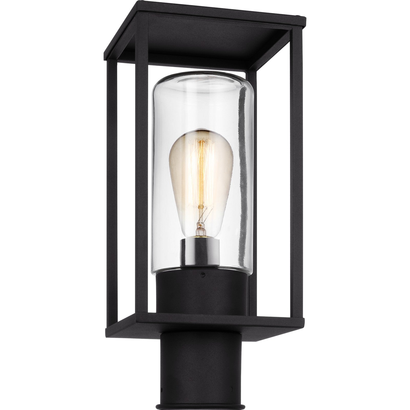 Vado One Light Outdoor Post Lantern Black - Visual Comfort Outdoor Lighting