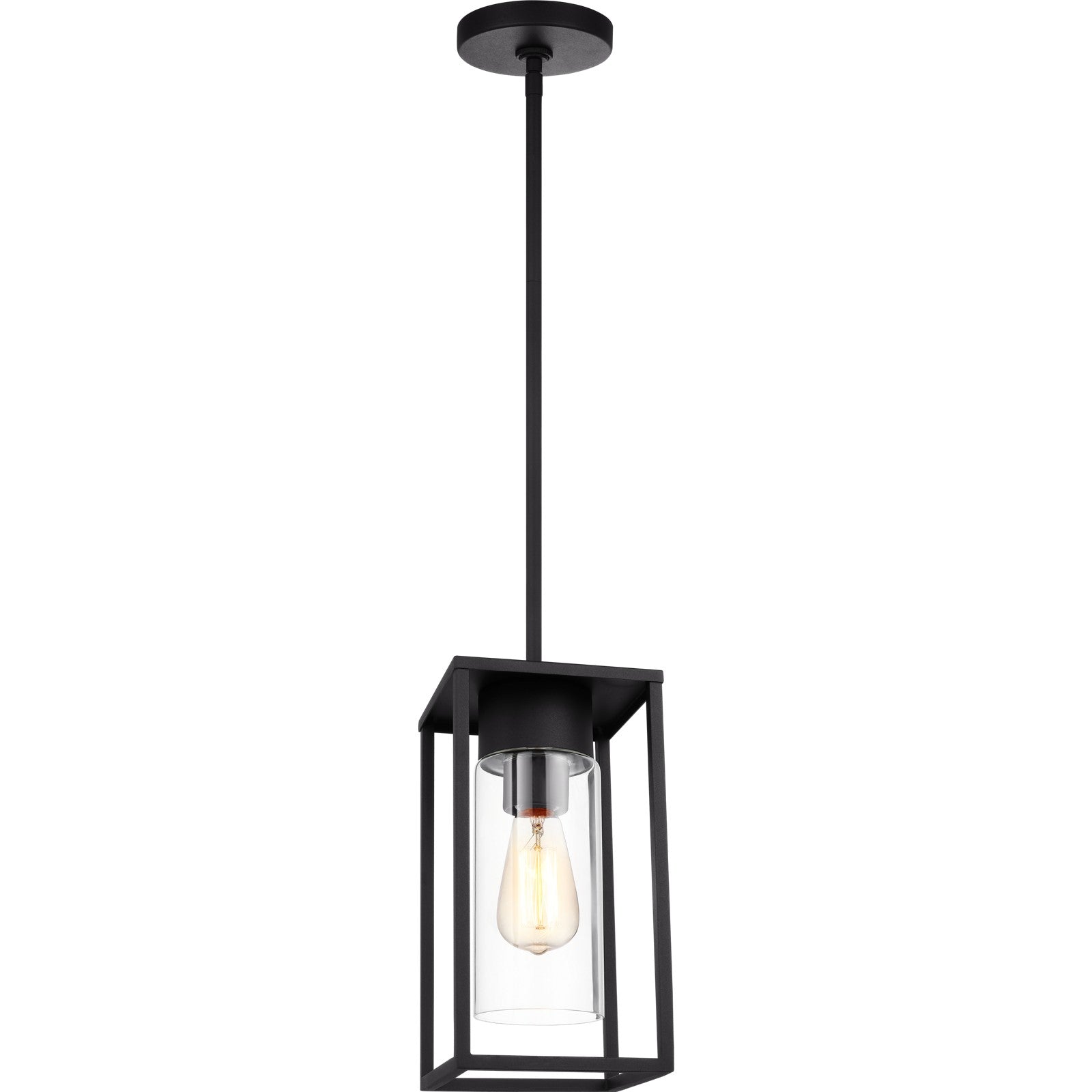 Vado One Light Outdoor Pendant Lantern Black - Visual Comfort Outdoor Lighting