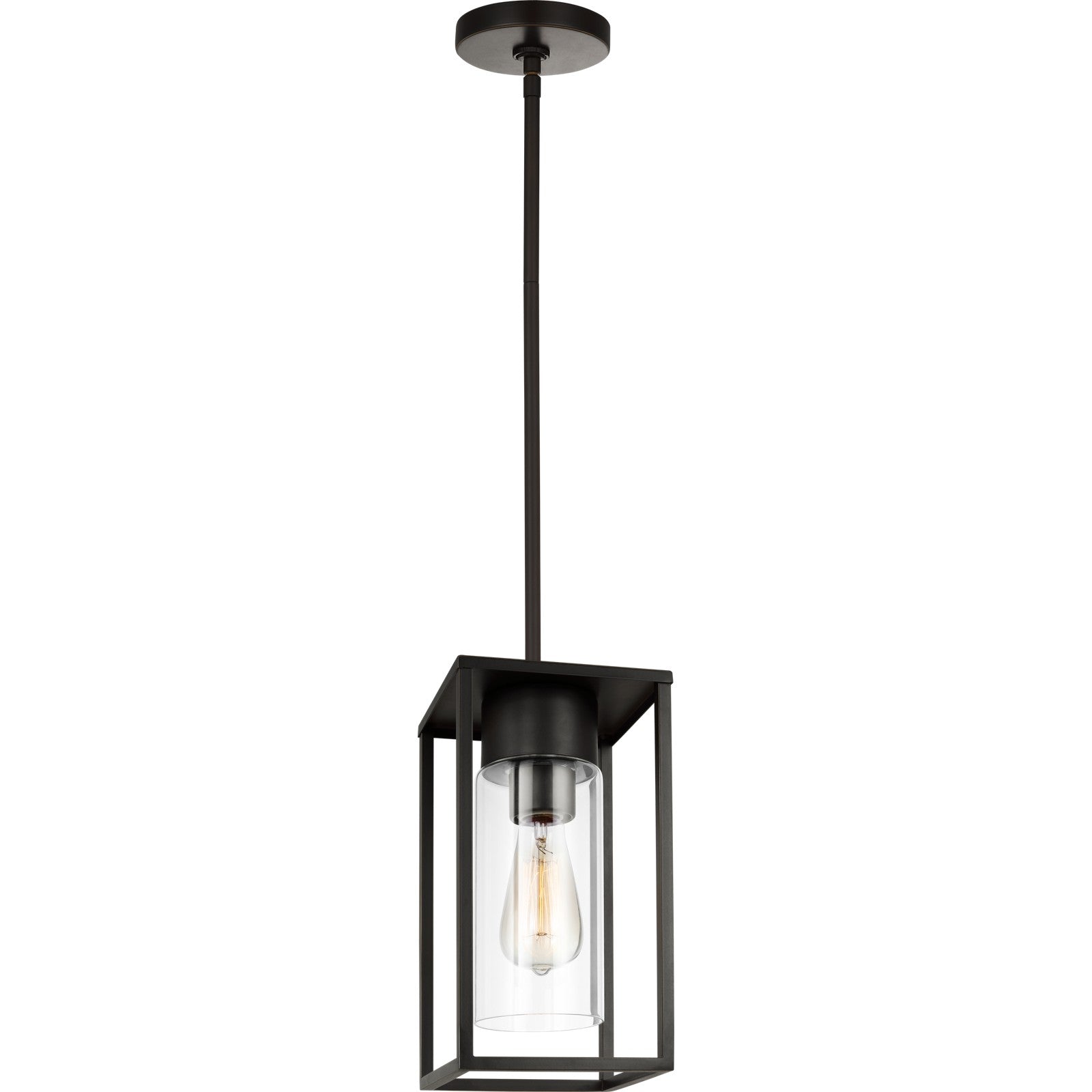 Vado One Light Outdoor Pendant Lantern Black - Visual Comfort Outdoor Lighting