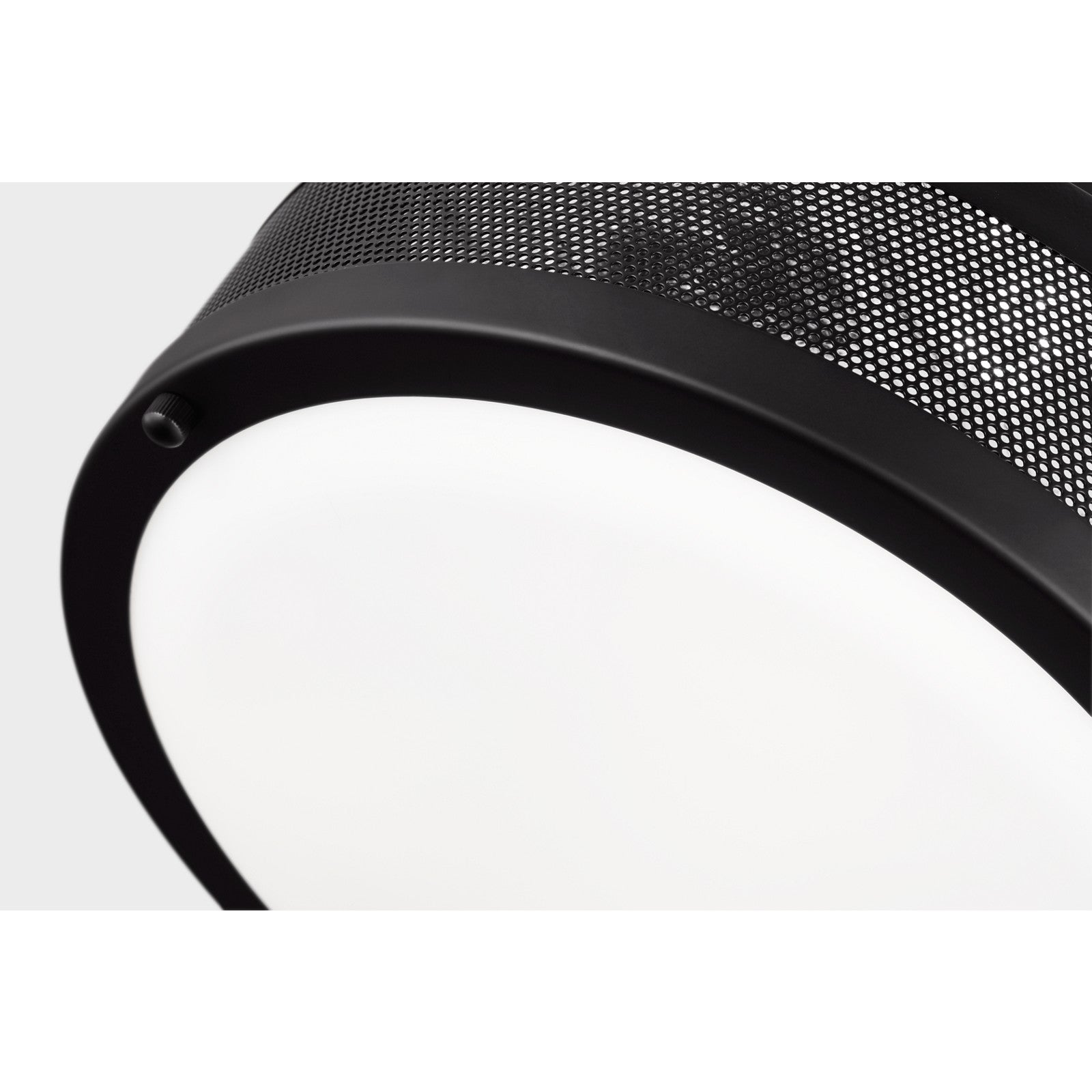Vander Medium Flush Mount in Midnight Black with Etched Glass / White Inside - Visual Comfort Ceiling Lights