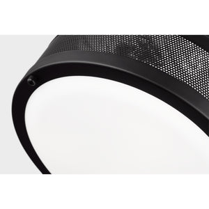 Vander Medium Flush Mount in Midnight Black with Etched Glass / White Inside - Visual Comfort Ceiling Lights