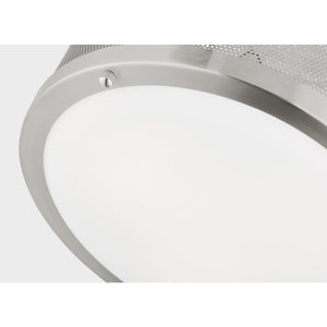 Vander Medium Flush Mount in Midnight Black with Etched Glass / White Inside - Visual Comfort Ceiling Lights